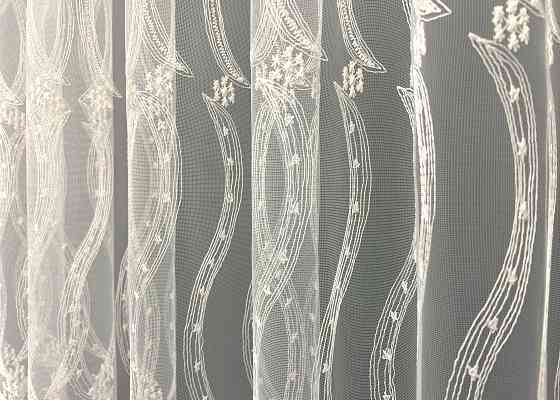 Тюль фатин с вышивкой и люрексом цвет молочный 2015т Киев