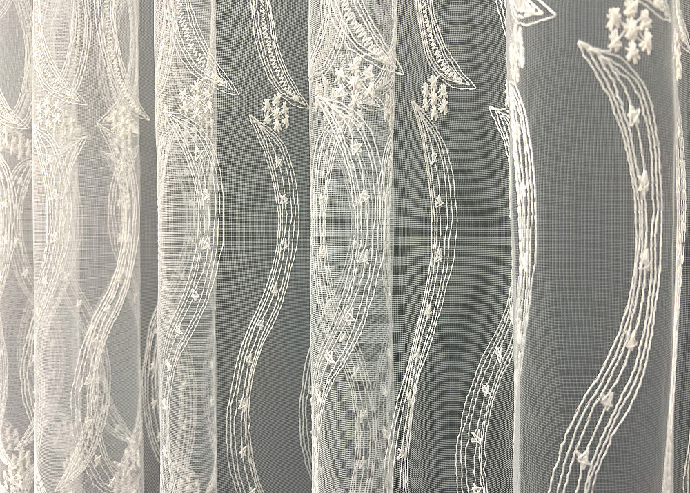 Тюль фатин с вышивкой и люрексом цвет молочный 2015т Киев - изображение 5