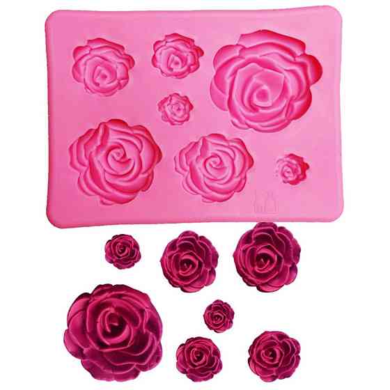 Кондитерский молд Розы 83 на 60 мм розовый Киев
