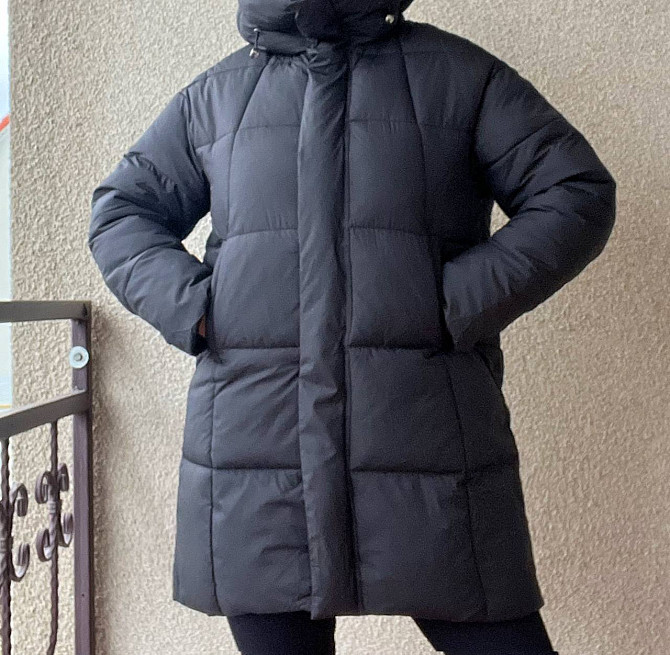 Куртка жіноча Lady Yep 9045 довга стегана з капюшоном пальто чорна, чорний, 44 Одеса - фото 5