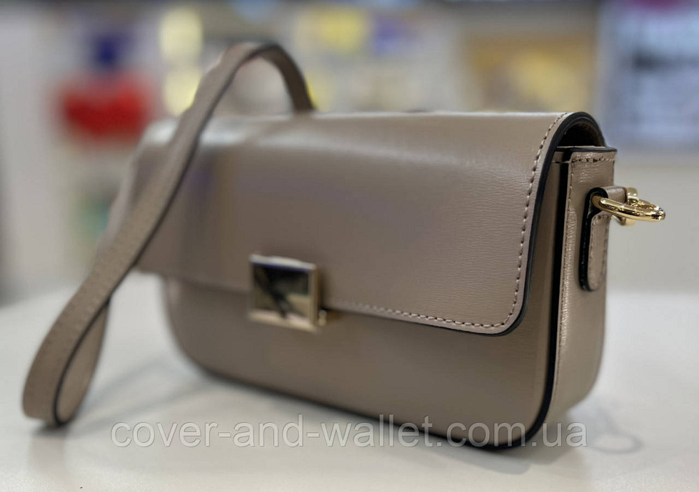 Маленька жіноча сумка в сіро-коричневому кольорі з гладкої шкіри Virginia Conti Київ - фото 7