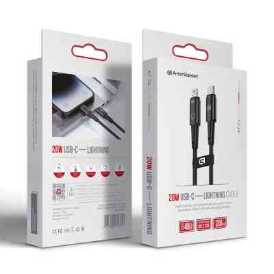 Дата кабель USB-C to Lightning 1.2m 20W black Armorstandart (ARM75865) Вінниця