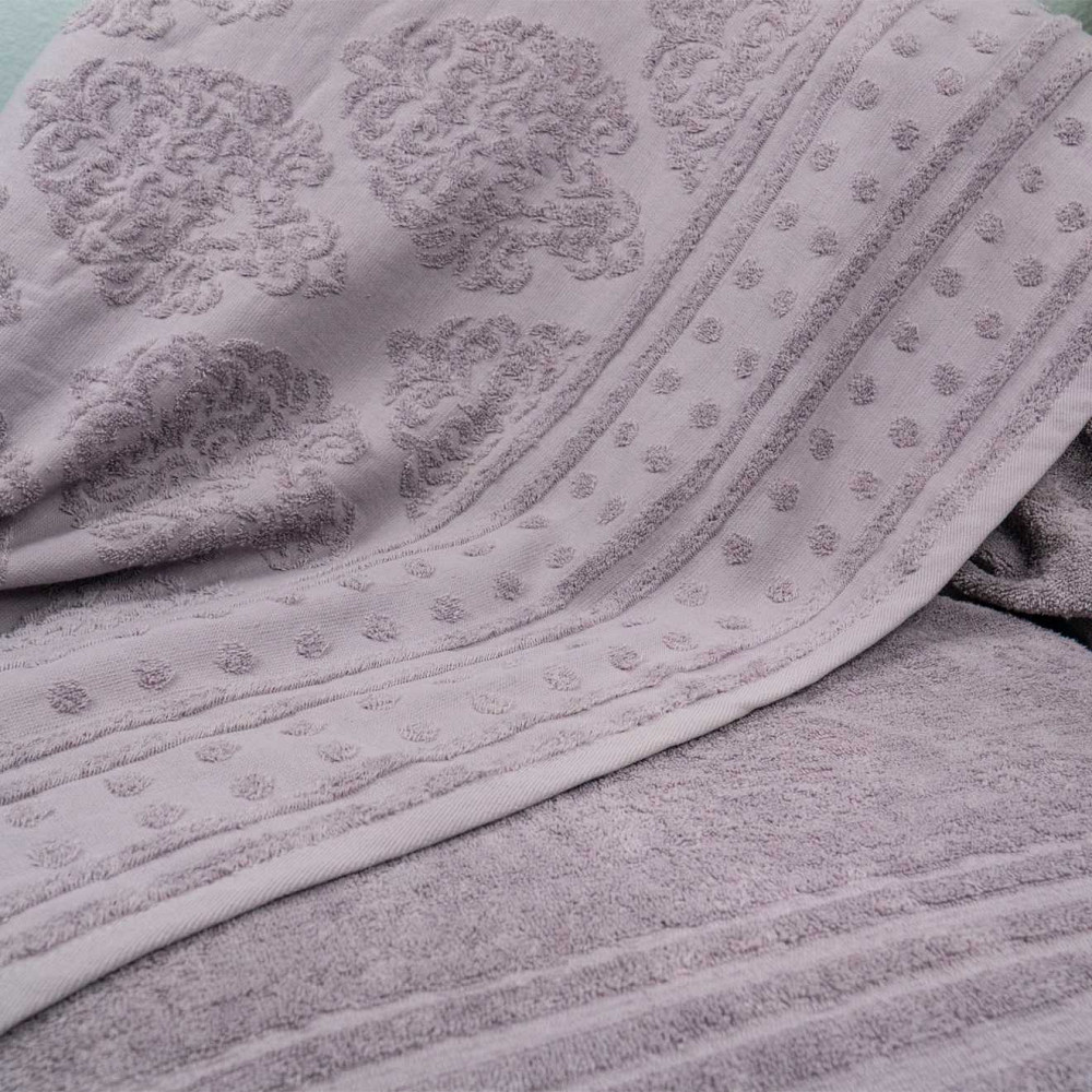 Простынь-покрывало жаккардовое махровое 100% Хлопок GM TEXTILE 150x200см 400г/м2 (Светло-Лавандовый) Сумы - изображение 4