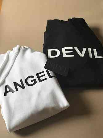 Парні толстовки для хлопця та дівчини з написом ANGEL  ⁇  DEVIL Чернівці