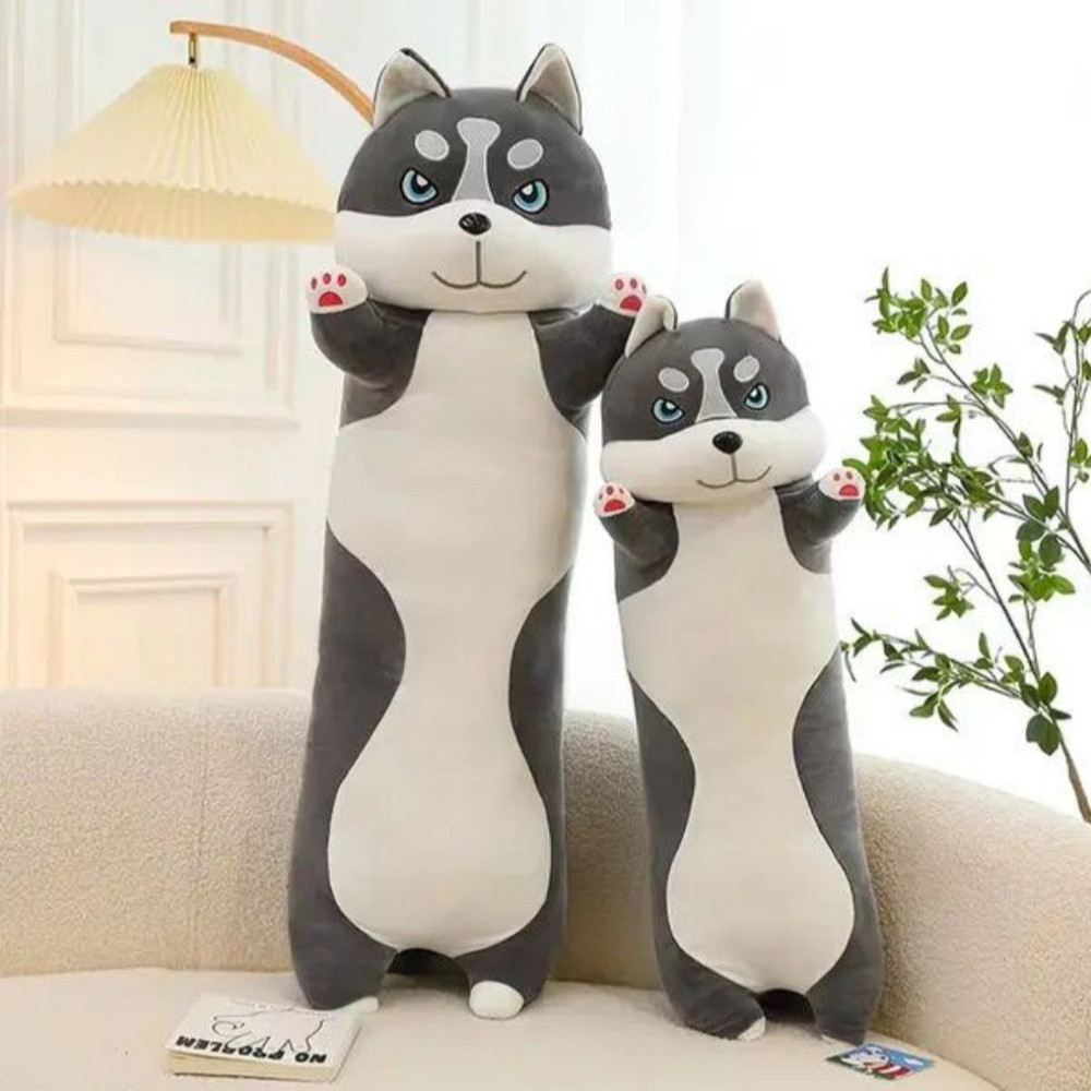 М'яка іграшка Хаскі подушка 70см, кумедна подушка-обіймашка Київ - фото 3