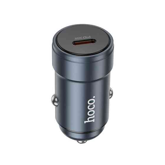 Автомобільний зарядний пристрій HOCO Z57 Glorious single-port PD30W car charger Metal Gray Одеса