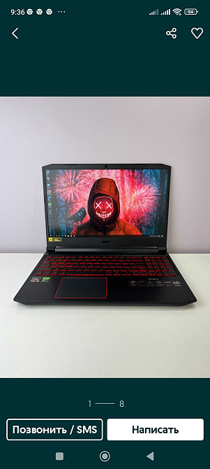 Acer Nitro Ryzen 5 4600H GTX 1650Ti 4Gb 144Hz 8Gb SSD 512GB. Киев - изображение 1