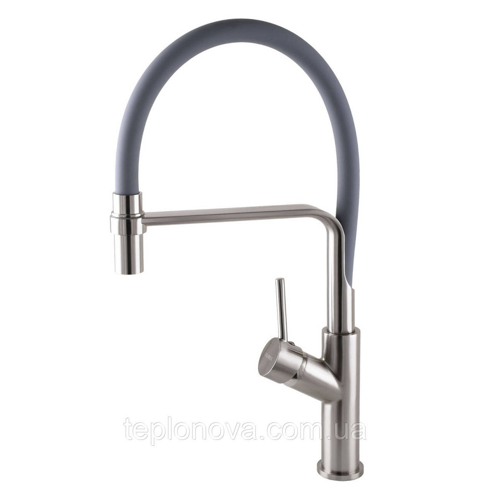 Змішувач для кухні Globus Lux DENVER Flex GDF-32-08-02 Сталь-Сірий Гофроїзлив, латунь Чернівці - фото 3