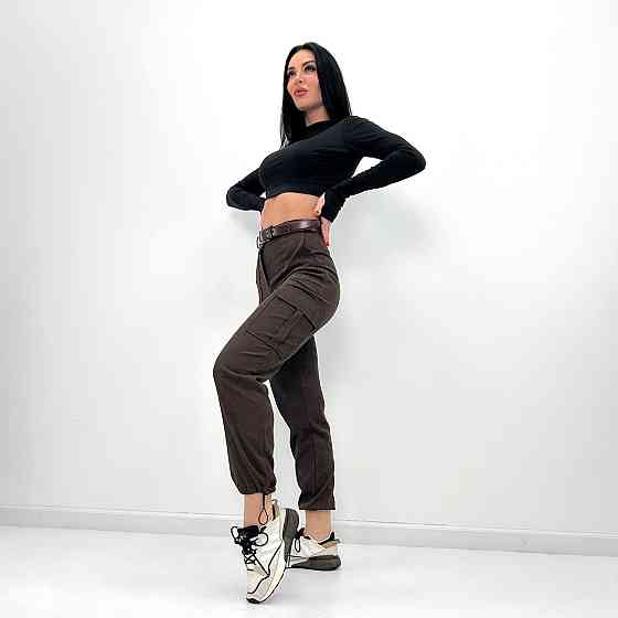 Жіночі вельветові брюки карго "Urban" оптом | Норма Шоколадний, 48 Київ