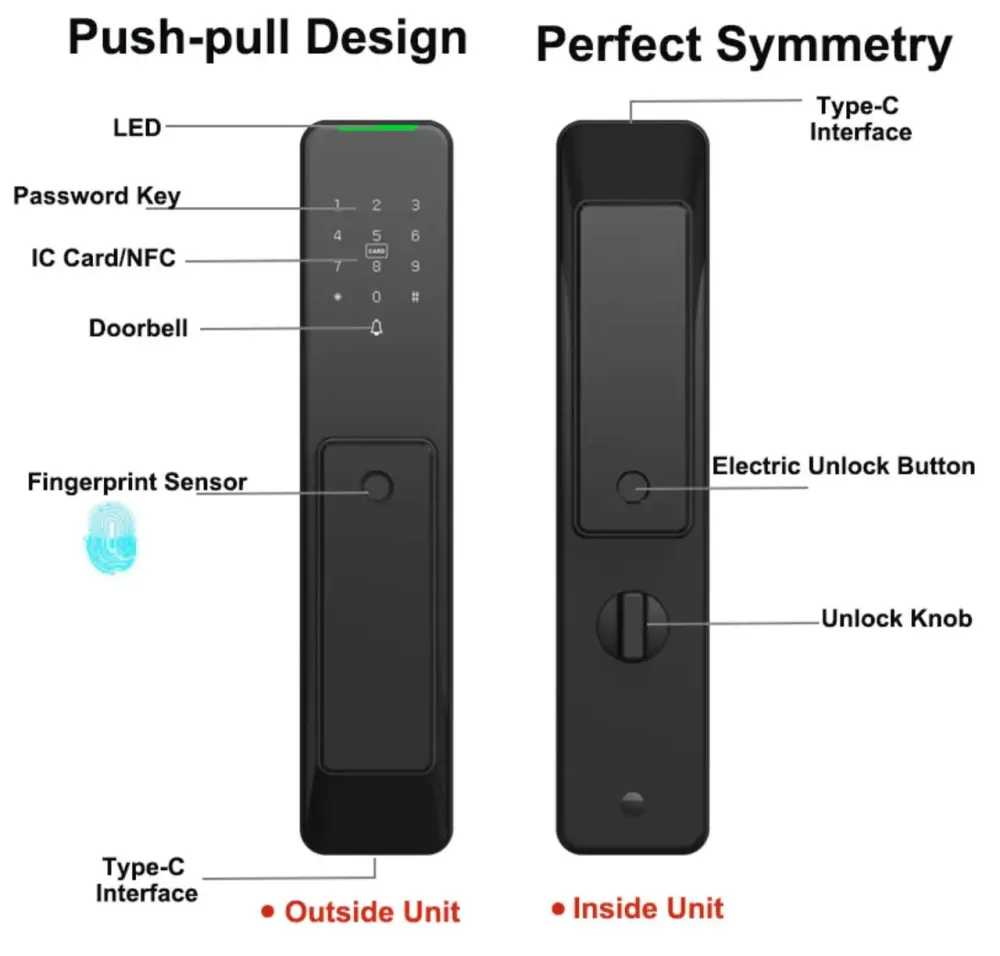 Розумний дверний біометричний замок SEVEN LOCK SL-7775BF black Київ - фото 8