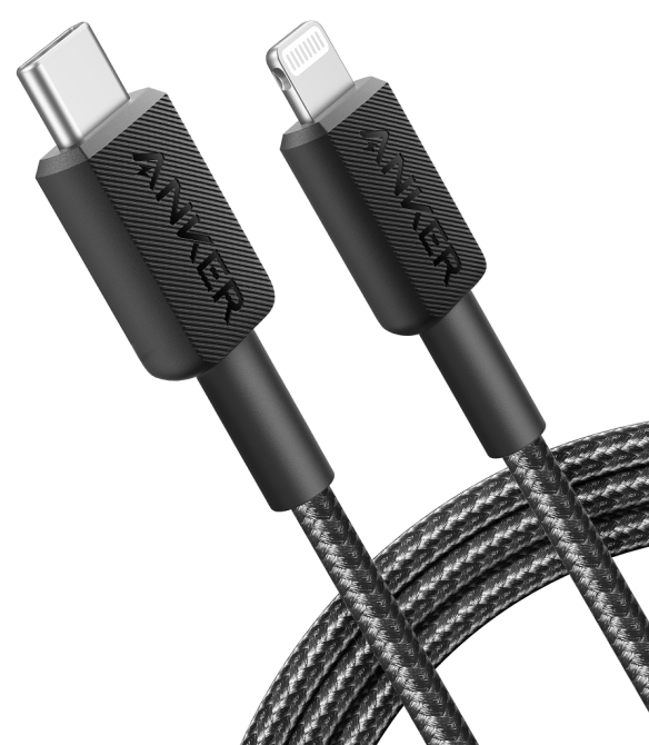 Кабель Anker 322 USB-C to Lightning - 1.8m Nylon Black (7030799) Киев - изображение 1