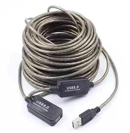 Подовжувач USB 2.0, активний репітер, кабель AM — AF, 20 м Вінниця