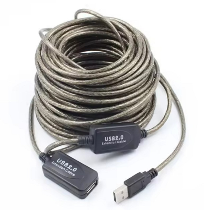 Подовжувач USB 2.0, активний репітер, кабель AM — AF, 20 м Вінниця - фото 2