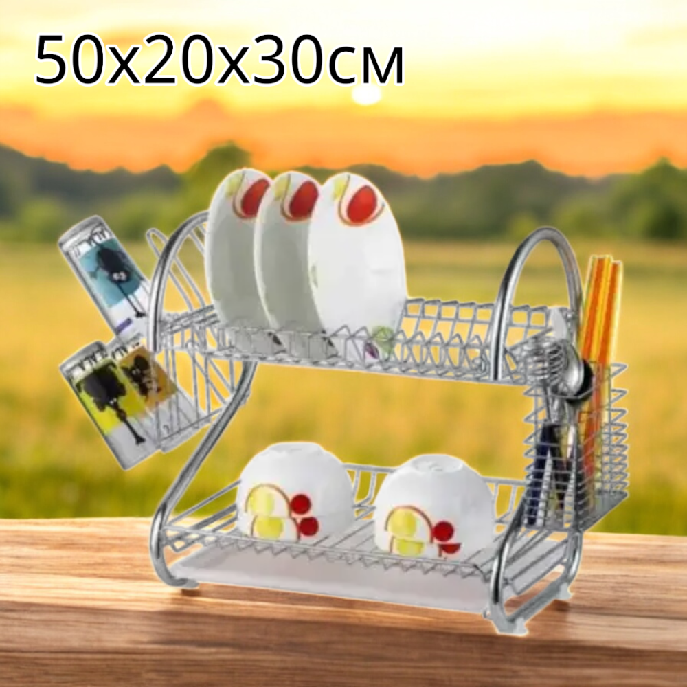 Сушилка для посуды с нержавеющей стали  50х20х30см UNIQUE UN-2002 Одесса - изображение 1