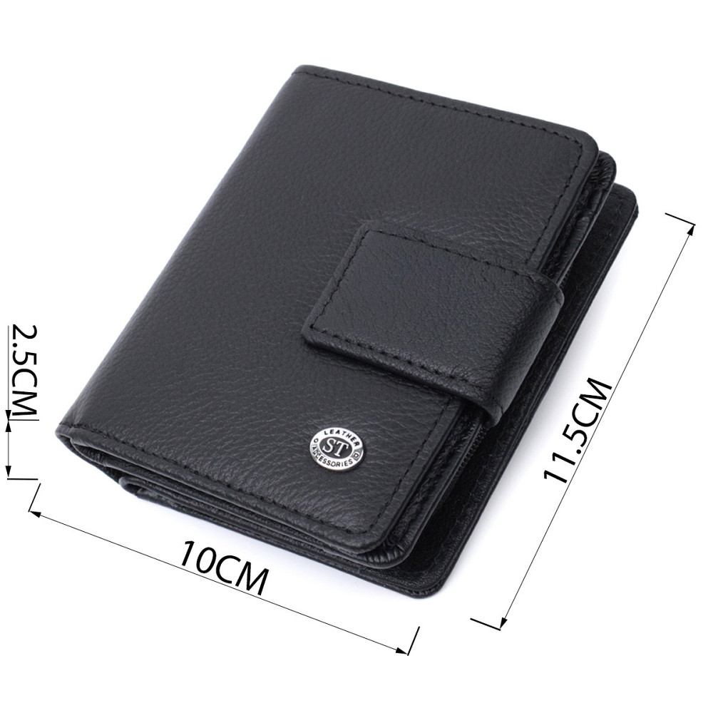 Жіночий гаманець з монетницею та блоком для пропусків із натуральної шкіри Чорний (ST Leather) Київ - фото 13