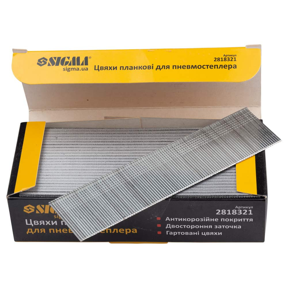 Sigma Гвозди планочные 32×1.25×1мм для пневмостеплера 5000шт SIGMA (2818321) Киев - изображение 1