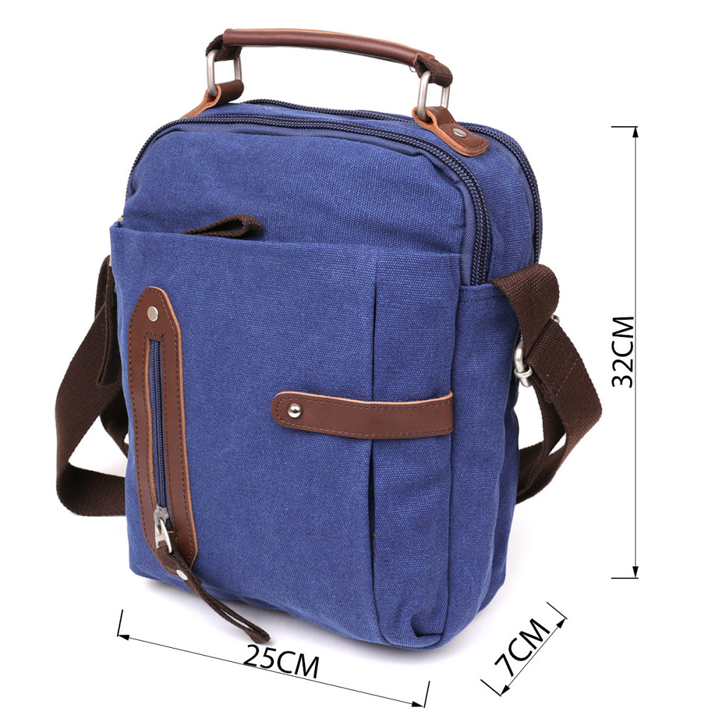 Сумка вертикальна текстильна Синя (Vintage) Київ - фото 1