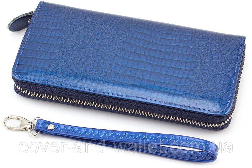 Стильний жіночий гаманець на блискавці синього кольору Kivi Київ - фото 9