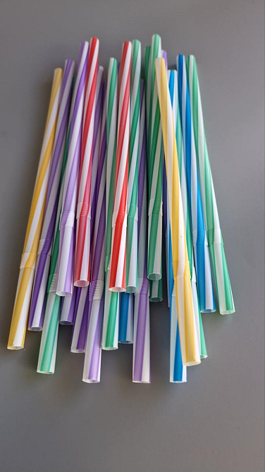 Трубочка для напоїв фрешка d8 23,5 см Гвинтові мікс (100 шт) Харків - фото 1