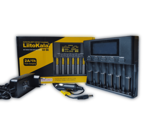 Зарядний пристрій Liitokala Lii-S6 (на 6 каналів) з блоком живлення і автоадаптером Вінниця