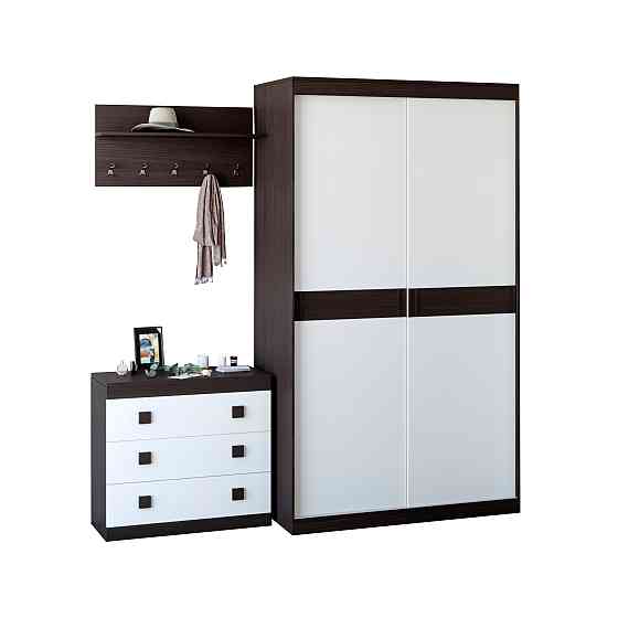 Прихожая Эверест Соната комплект 14 (модульная - 3 элемента) венге темный + белый (DTM-2526) Днепр