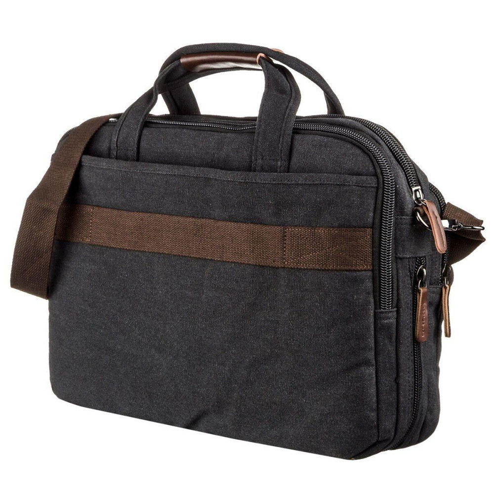 Сумка текстильна для ноутбука Vintage 20182 Чорна Київ - фото 3