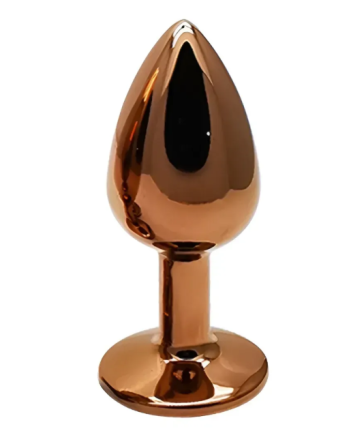Анальная пробка с кристаллом EGZO - Dark Gold Round Plug Rainbow, size S Sex Aura Киев