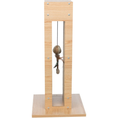 Дряпка (когтеточка) для котов Trixie с игрушкой на веревке 62 см светло-коричневая (4011905480220) Винница - изображение 1