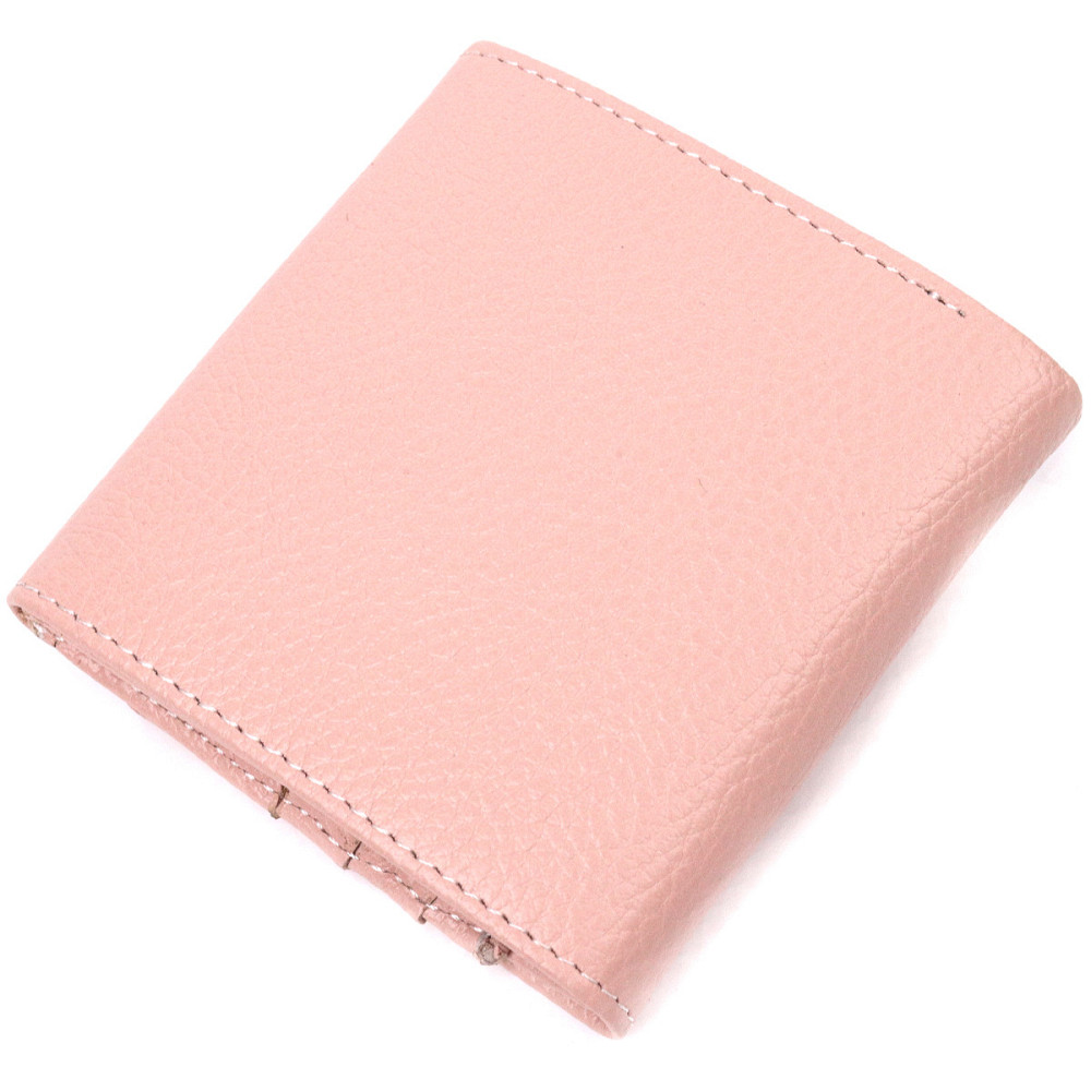 Компактний жіночий шкіряний гаманець з монетницею Пудровий (KARYA) Київ - фото 6