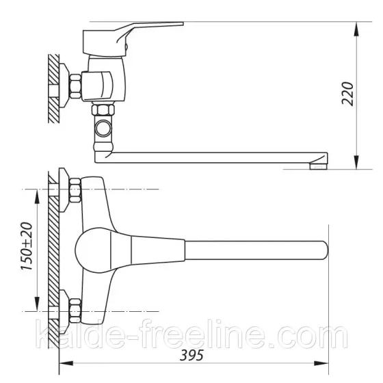 Смеситель для ванны ZERIX EDN A283 Харьков