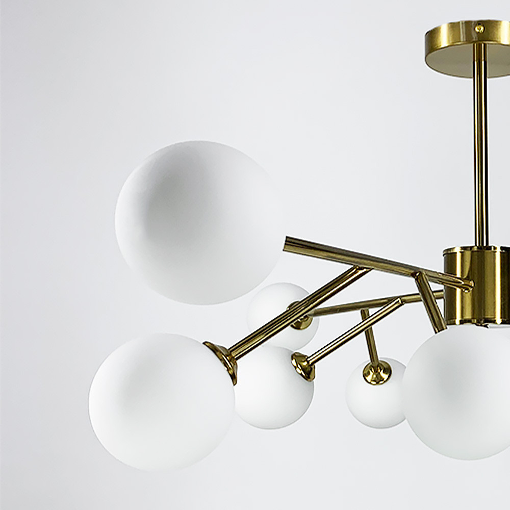 Светодиодная люстра Снежинка 8615 (Золотистая) на 9 плафонов Винница - изображение 4