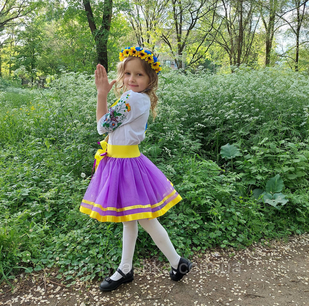 Вишиванка фіолетова для дівчинки Маргаритка 104-122 Кривий Ріг - фото 5