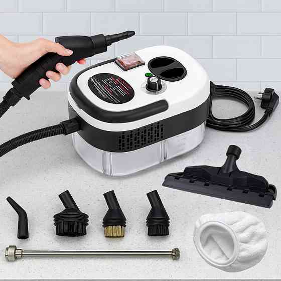 Портативный пароочиститель для дома, 2500Вт, 1,2л + 7 насадок / Парогенератор для уборки / Паровой очиститель Киев