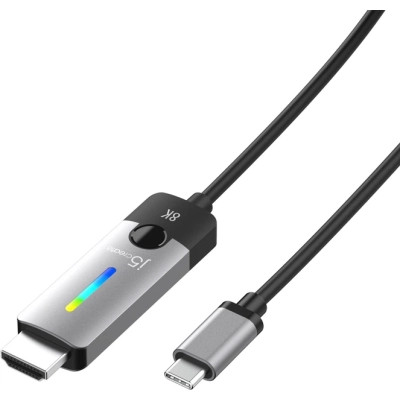 Кабель мультимедийный USB-C to HDMI M 1.8m 8K 60Hz LED RGB J5create (JCC157-N) Винница - изображение 1