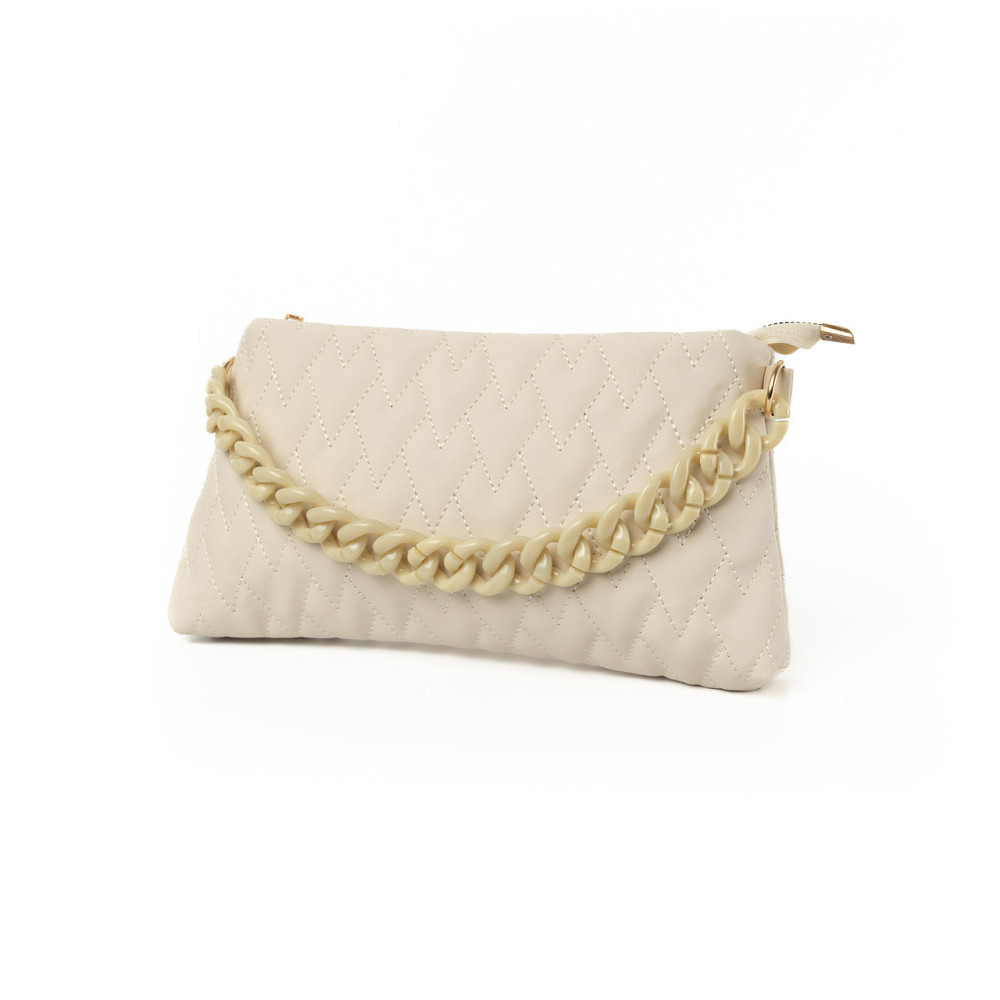 Сумка женская стильная, качественная красивая стеганая сумочка с ручкой-цепочкой, женский клатч, Молочный Каменец-Подольский - изображение 1