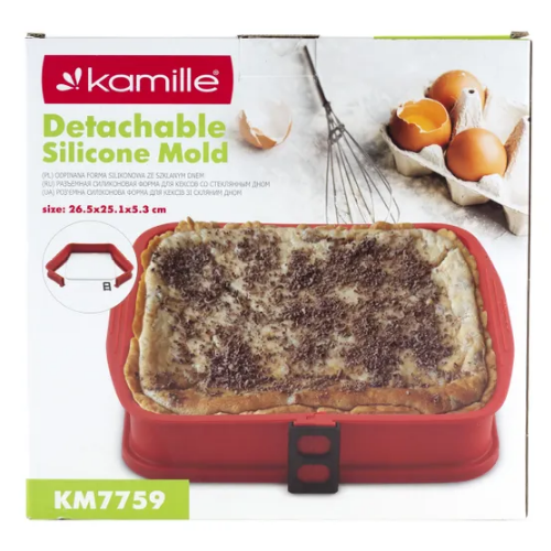 Форма для випікання 26,5*25,1*5,3см квадратна силікон/скляне дно 7759 KAMILLE Житомир - изображение 2