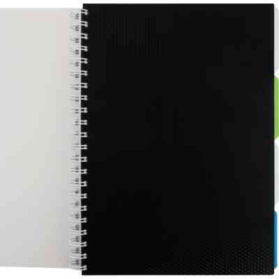 Блокнот Optima A4 Adamant пластикова обкладинка, з розділювачами та перфорацією, 120 аркушів, клітинка чорний (O20843-01) Вінниця