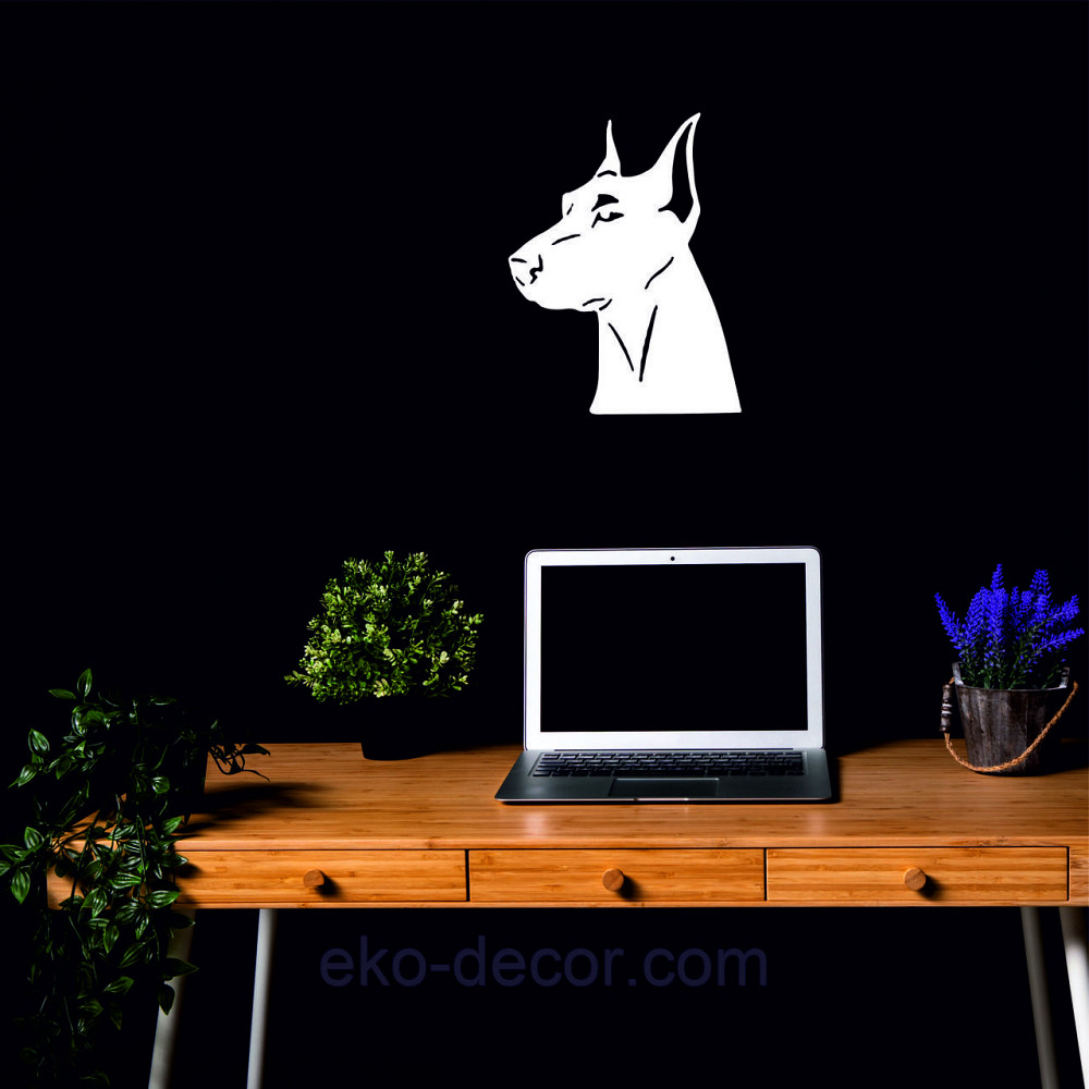Декоративное настенное Панно «Доберман», Декор на стену 110*78 см, Белый Киев - изображение 4