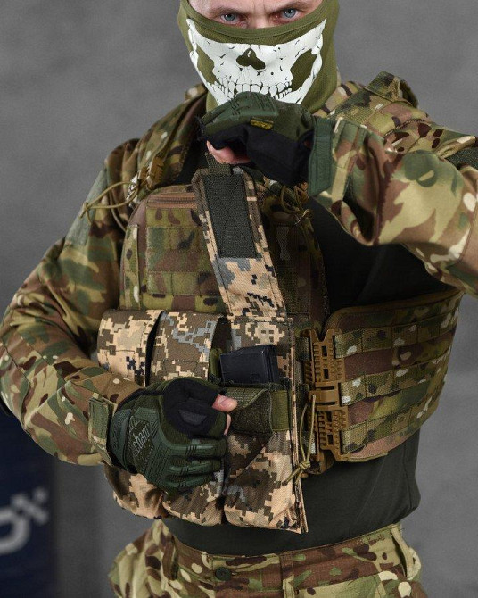 Подсумок UMA на три магазина АК по одному в кармане кордура 1000 den  пиксель Одесса - изображение 2