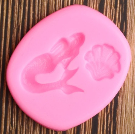 Молд кондитерский Русалка и ракушка 55 на 47 мм розовый Киев - изображение 3