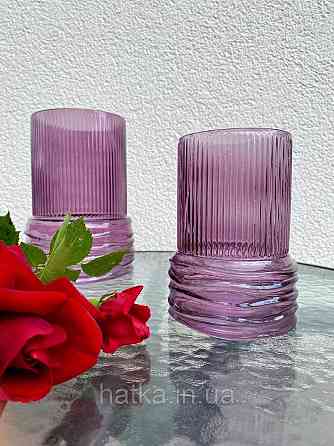 Ваза скляна 14*14*20 см "Біг-Плей" рожеве товсте скло Київ