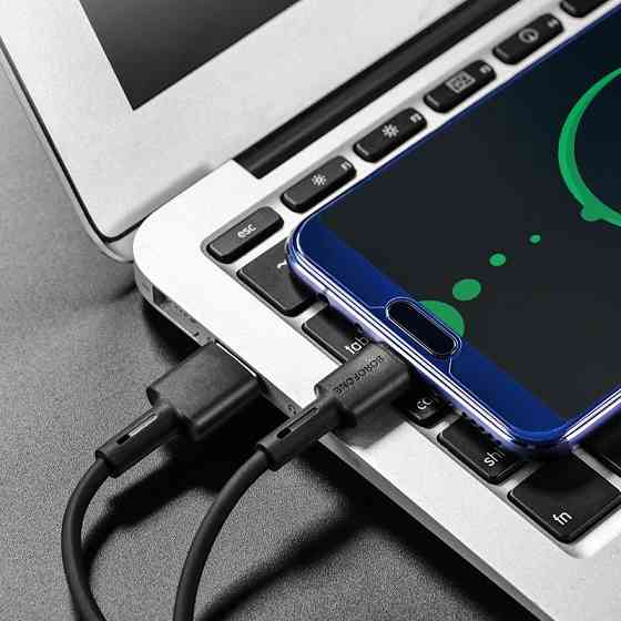 Кабель BOROFONE USB - Type-C, 1м, силіконовий, чорний Київ