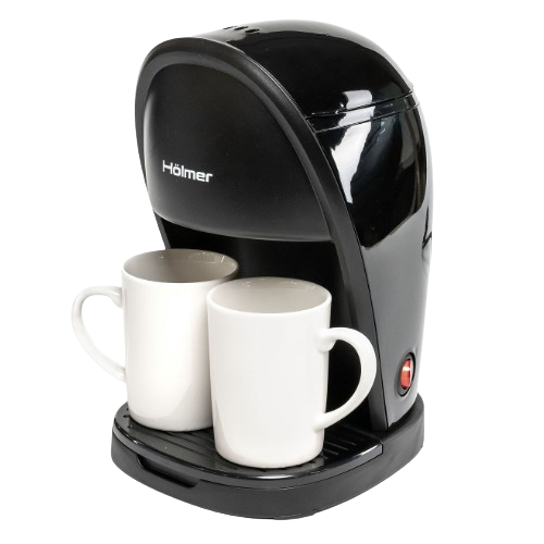 Кавоварка електрична крапельна 450W 240мл (одночасне приготування 2-х чашок кави) чорний HCD-023B Holmer Житомир - фото 2