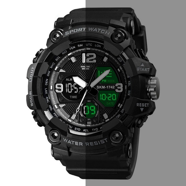 Мужские спортивные наручные часы Skmei 1742 Hamlet (Черные) Винница - изображение 2