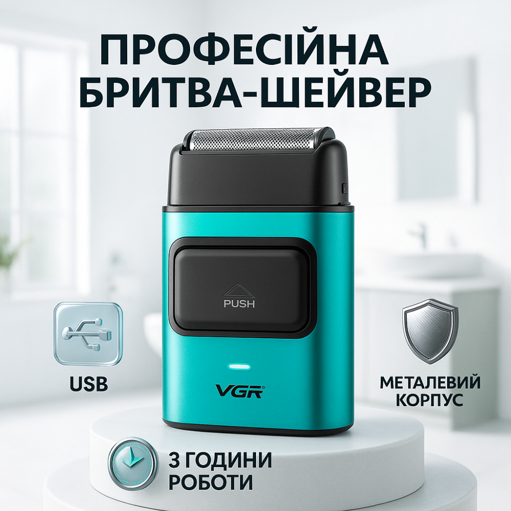 Электробритва мужская беспроводная VGR, Електробритва для бритья, Бритвы аккумуляторные TC-85 Львов - изображение 17