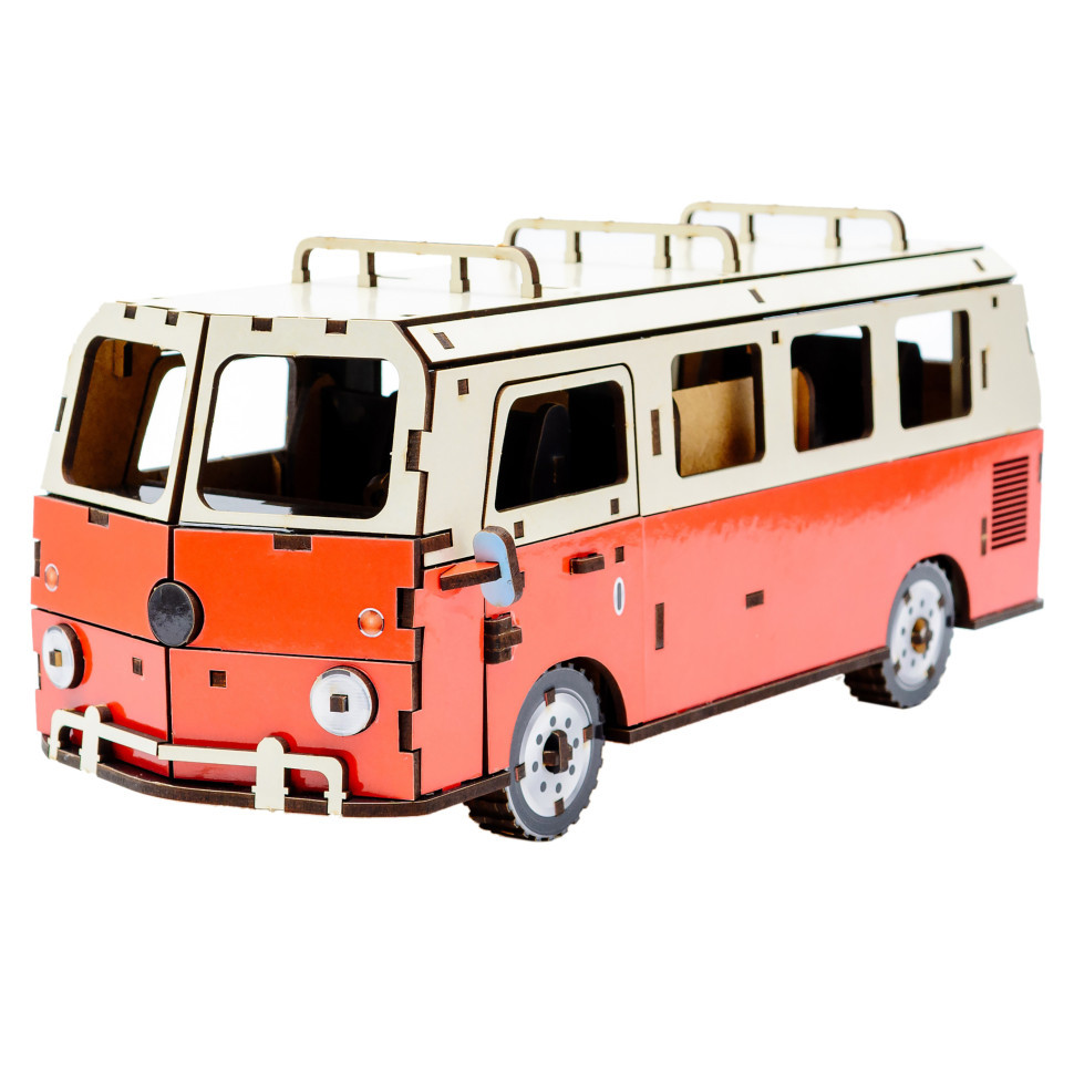 Дерев'яний 3D конструктор "Мікроавтобус" Puz-00926, 156 деталей Вінниця - фото 2