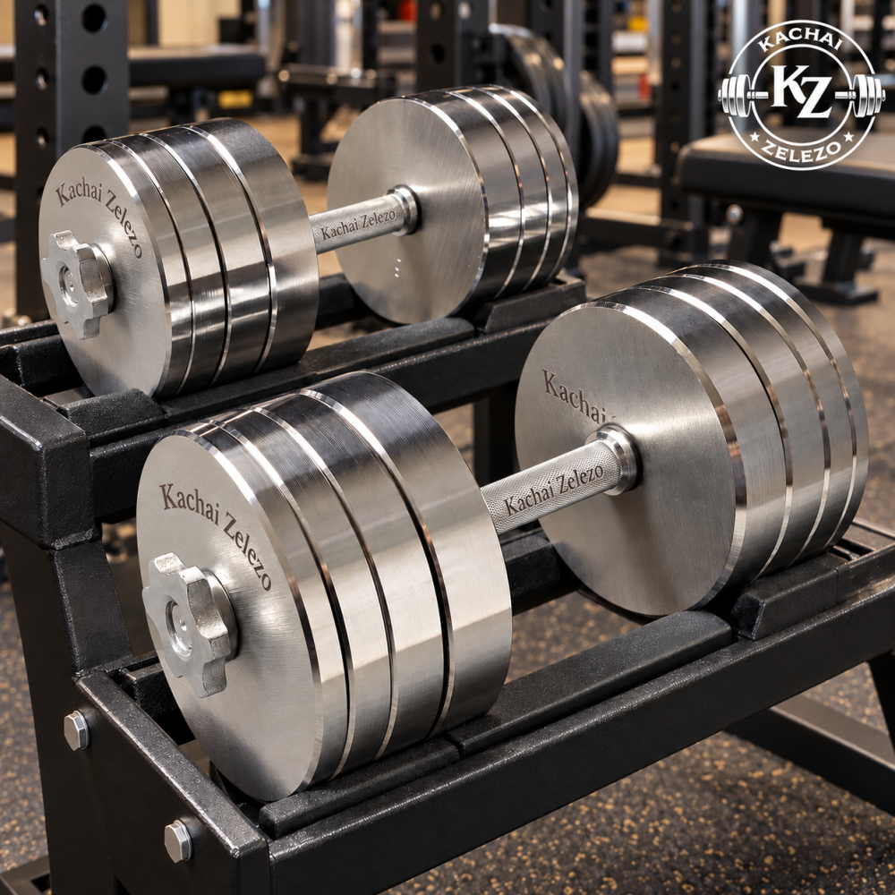 Гантели наборные 2 по 30 кг металлические без покрытия Kachai Zelezo Iron Pro Киев - изображение 14