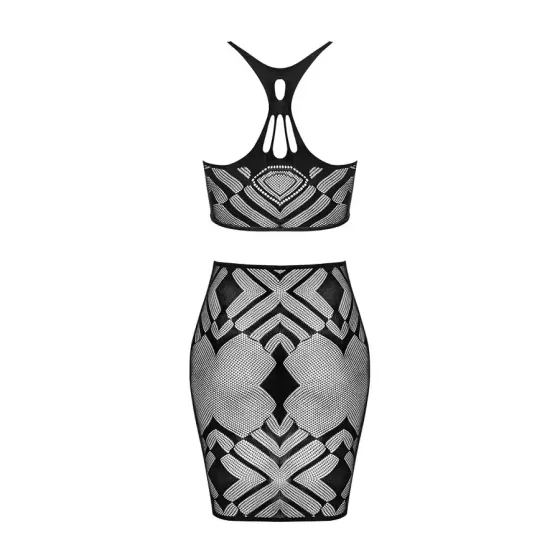 Еротичний напівпрозорий комплект Obsessive K101 top & skirt S/M/L, топ, спідниця Львів