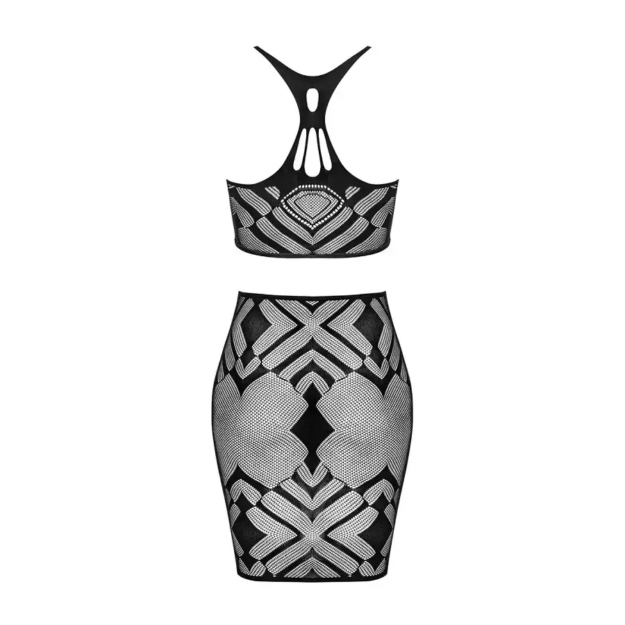 Еротичний напівпрозорий комплект Obsessive K101 top & skirt S/M/L, топ, спідниця Львів - фото 4