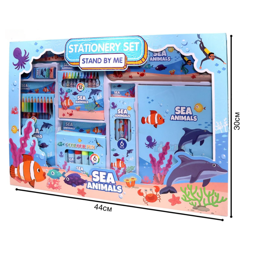 Творчий набір для малювання з пеналом, олівцями та маркерами, стиль Морська тематика, для дітей Кам'янець-Подільський - фото 4